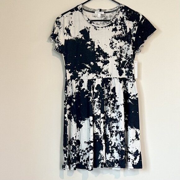 NWT Abound by Nordstrom Black & White Short Sleeve Casual Shirt Dress - S - Picture 2 of 8